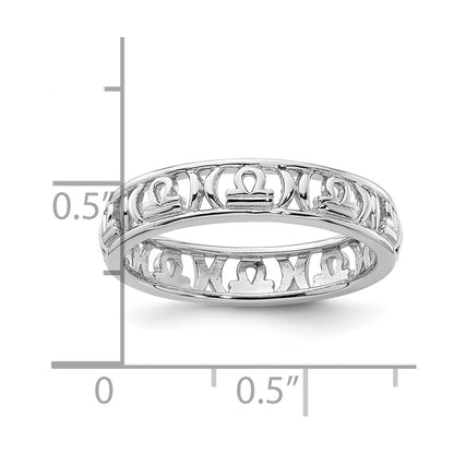 Sterling Silver Stackable Expressions Libra Zodiac Ring