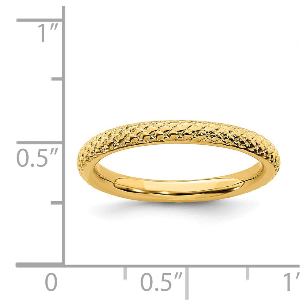 Sterling Silver Stackable Expressions Gold-plated Cable Ring