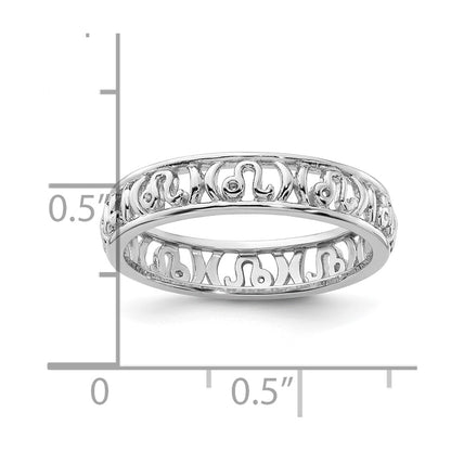 Sterling Silver Stackable Expressions Leo Zodiac Ring