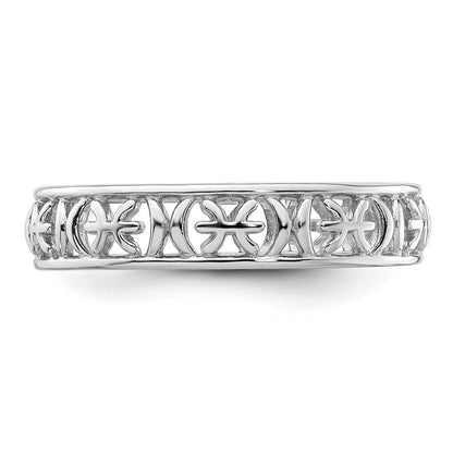 Sterling Silver Stackable Expressions Pisces Zodiac Ring