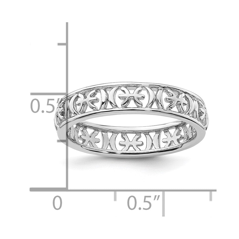 Sterling Silver Stackable Expressions Pisces Zodiac Ring
