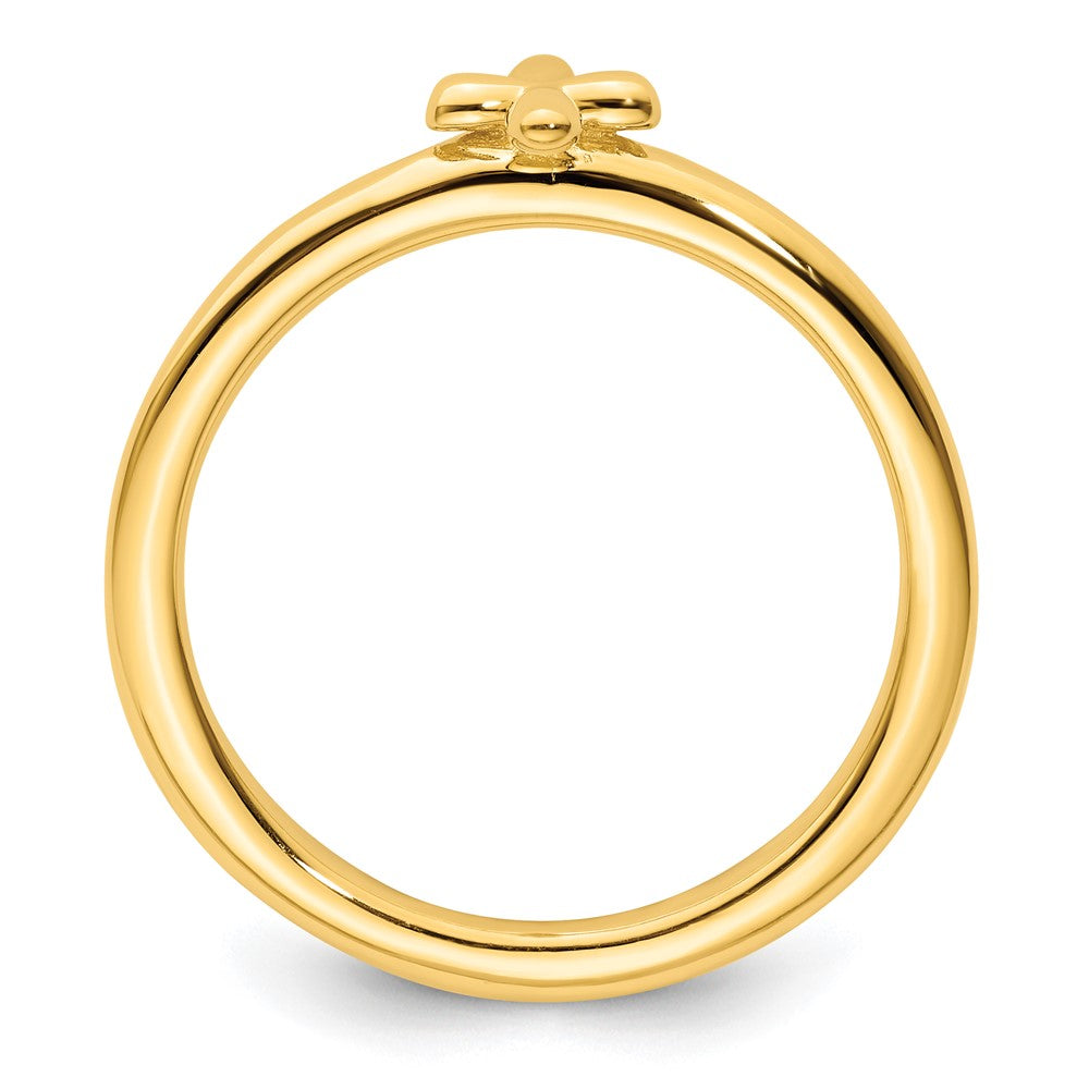 Sterling Silver Stackable Expressions Gold-plated Cross Ring