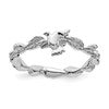 Sterling Silver Stackable Expressions Rhodium-plated Polished Dove Ring
