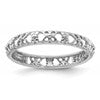 Sterling Silver Stackable Expressions Rhodium-plated Flower/Butterfly Ring