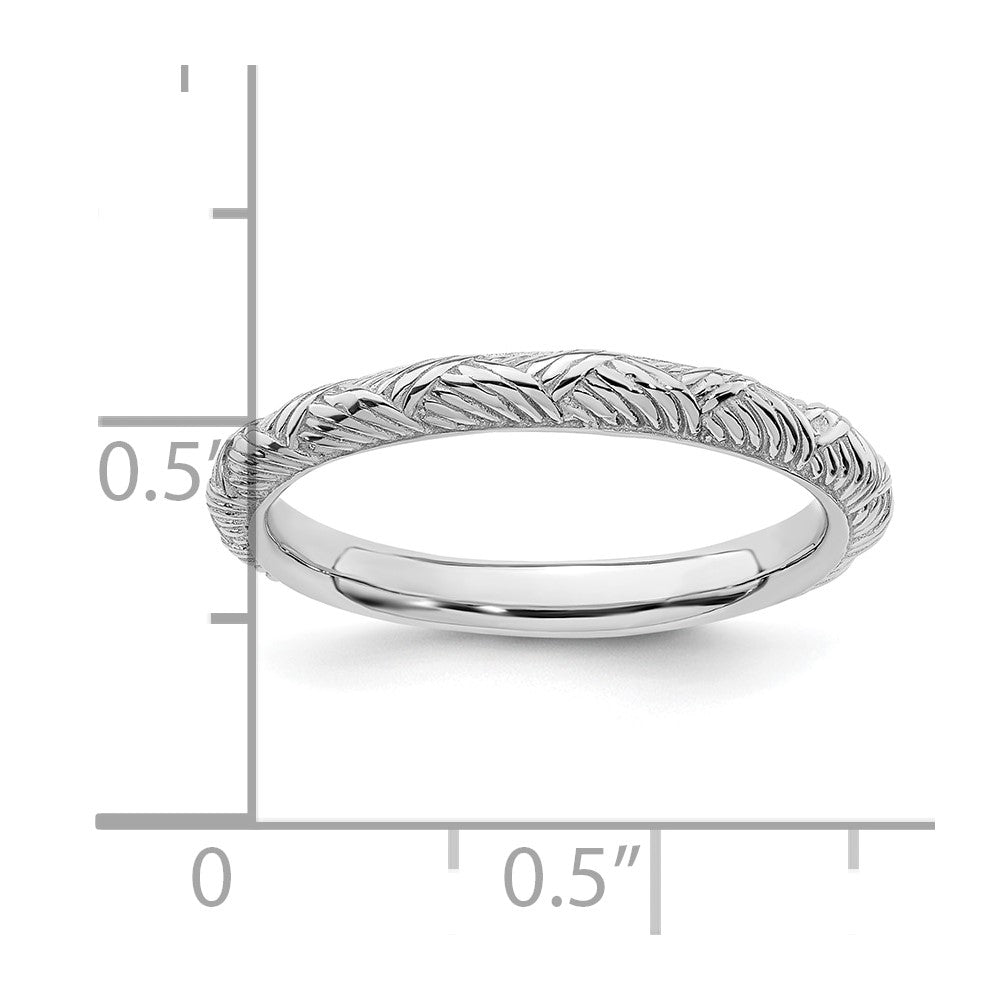 Sterling Silver Stackable Expressions Rhodium-plated Polished Ring