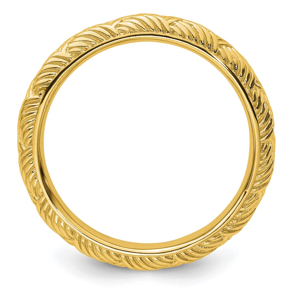 Sterling Silver Stackable Expressions Gold-plated Polished Ring