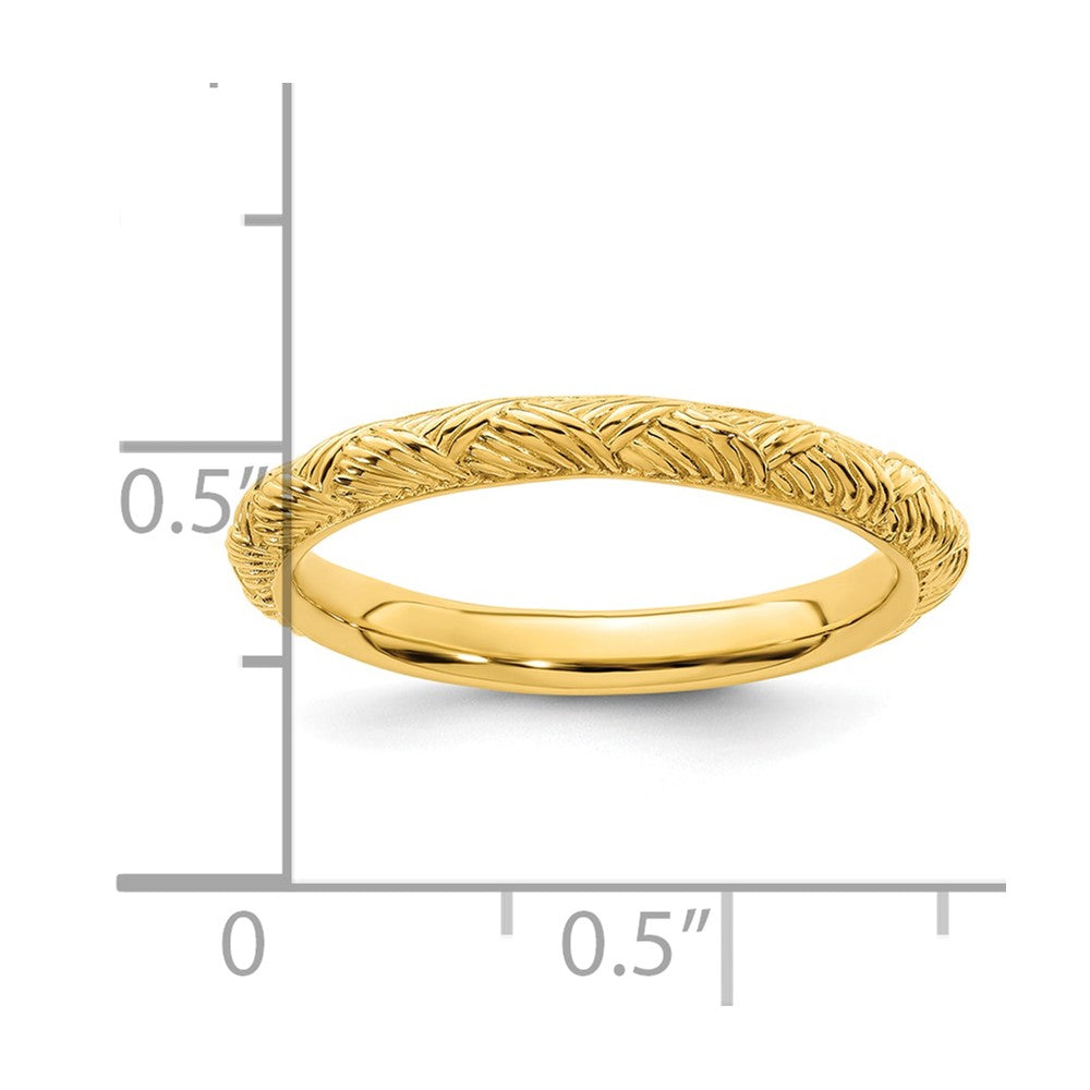 Sterling Silver Stackable Expressions Gold-plated Polished Ring