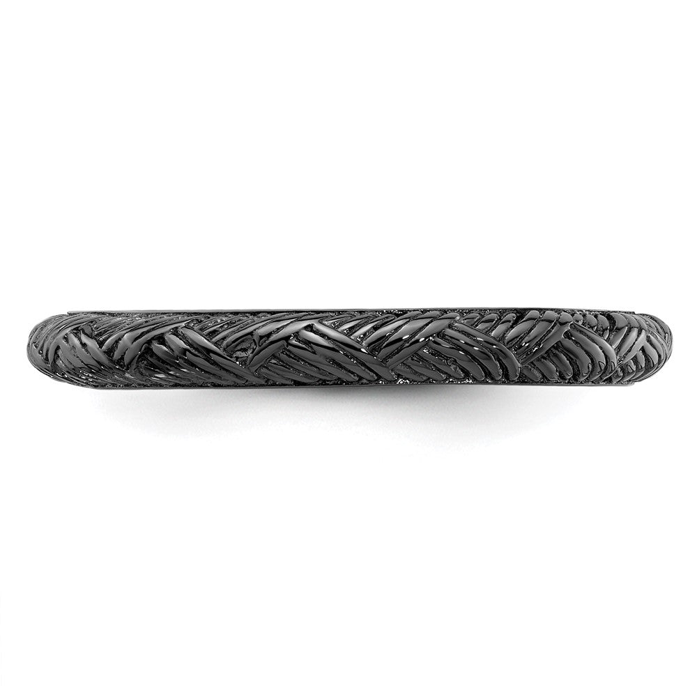 Sterling Silver Stackable Expressions Ruthenium Polished Ring