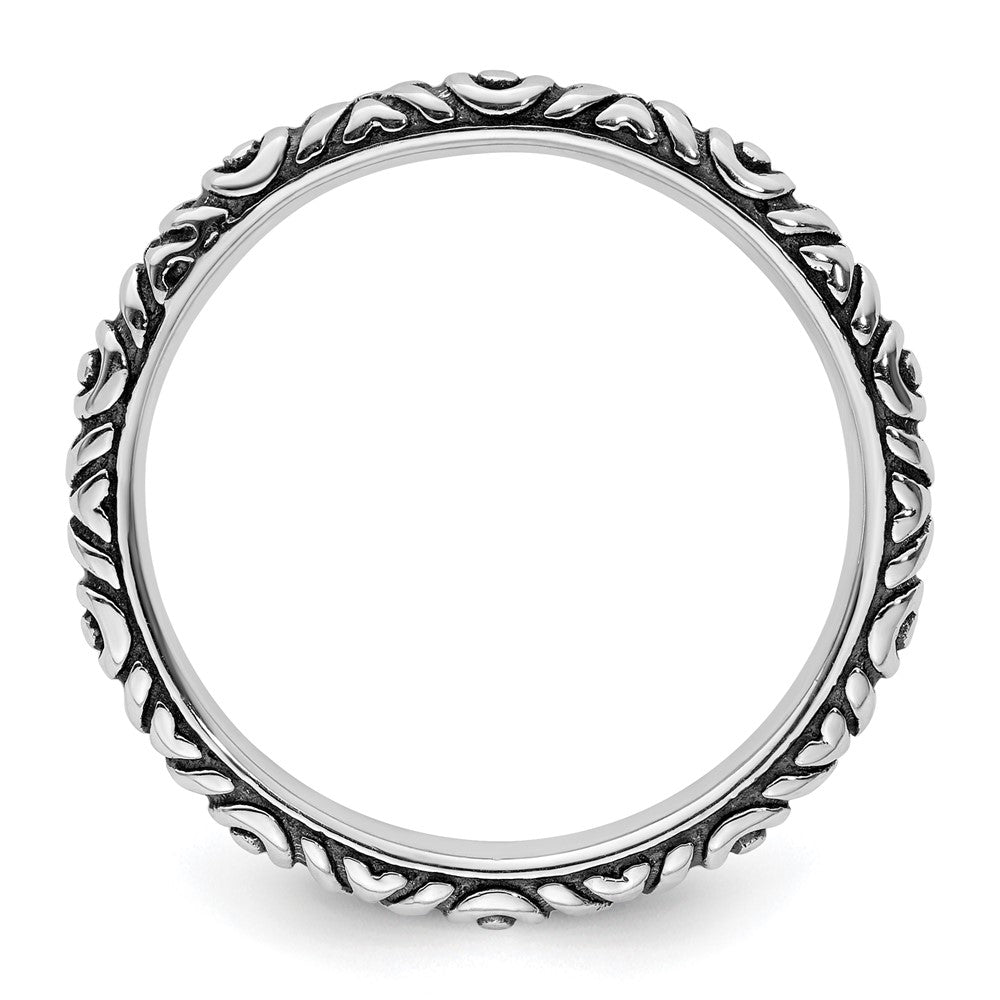 Sterling Silver Stackable Expressions Antiqued Polished Ring