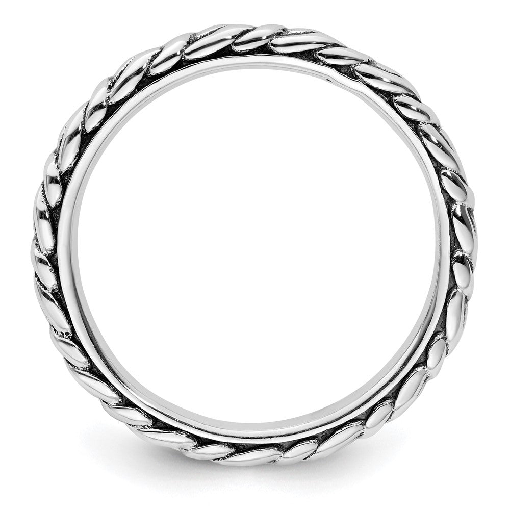 Sterling Silver Stackable Expressions Antiqued Patterned Ring