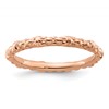 Sterling Silver Stackable Expressions Pink-plated Cable Ring