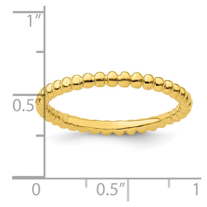 Sterling Silver Stackable Expressions Gold-plated Beaded Ring