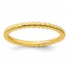 Sterling Silver Stackable Expressions Gold-plated Beaded Ring