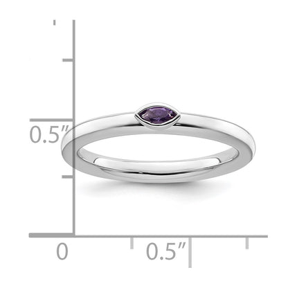 Sterling Silver Stackable Expressions Amethyst Ring