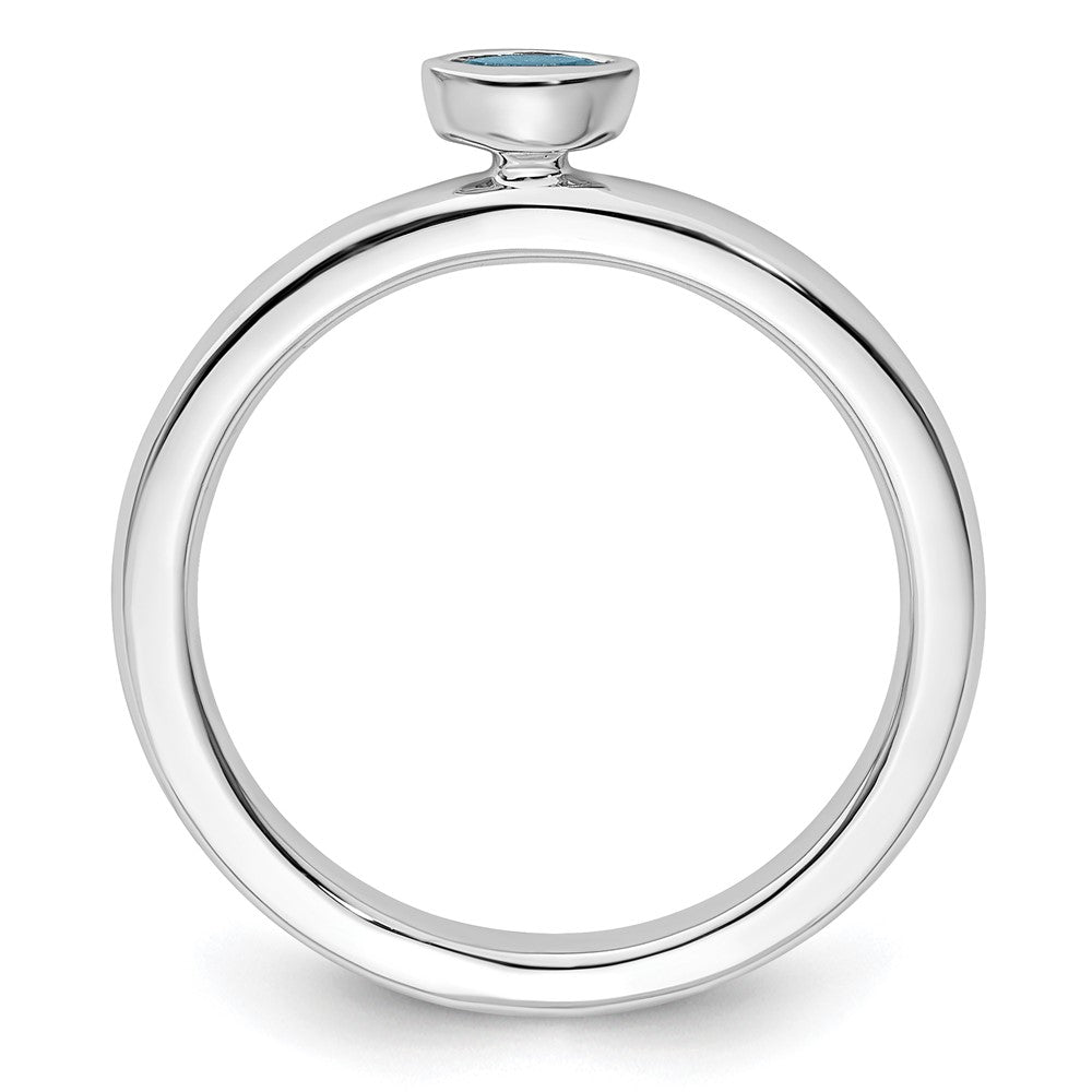 Sterling Silver Stackable Expressions Aquamarine Ring