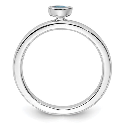 Sterling Silver Stackable Expressions Aquamarine Ring