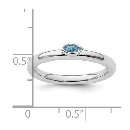Sterling Silver Stackable Expressions Aquamarine Ring