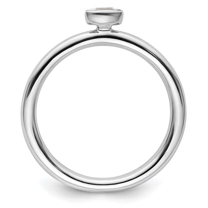 Sterling Silver Stackable Expressions White Topaz Ring