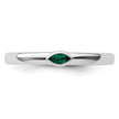 Sterling Silver Stackable Expressions Created Emerald Ring