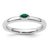 Sterling Silver Stackable Expressions Created Emerald Ring