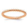 Sterling Silver Stackable Expressions Pink-plated Beaded Ring