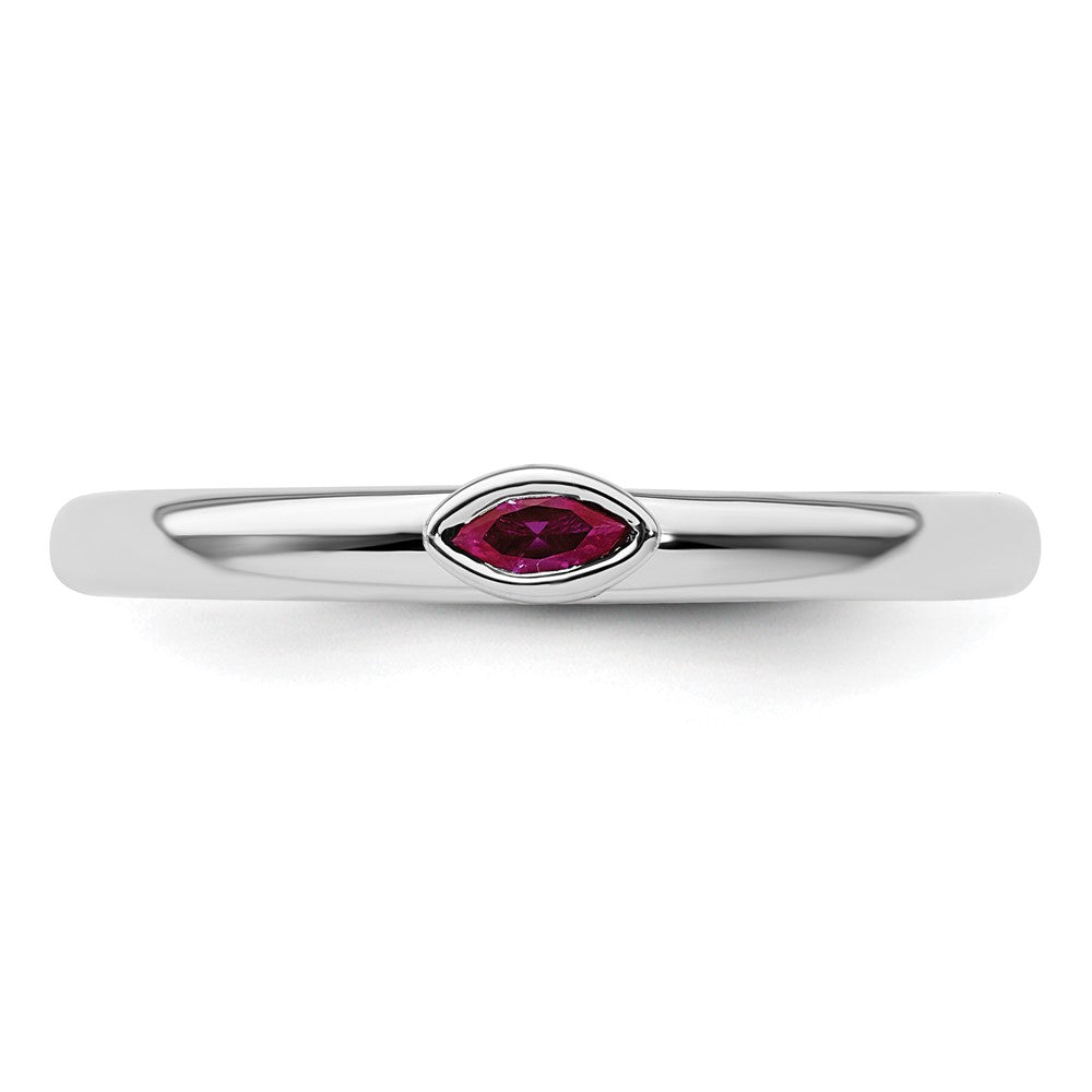 Sterling Silver Stackable Expressions Created Ruby Ring