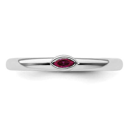 Sterling Silver Stackable Expressions Created Ruby Ring