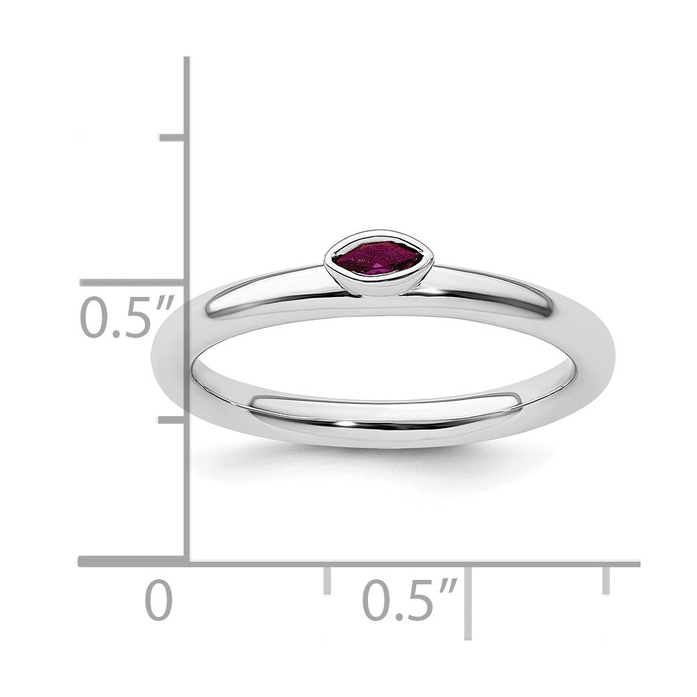 Sterling Silver Stackable Expressions Created Ruby Ring