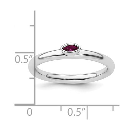 Sterling Silver Stackable Expressions Created Ruby Ring