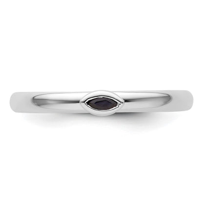 Sterling Silver Stackable Expressions Created Sapphire Ring