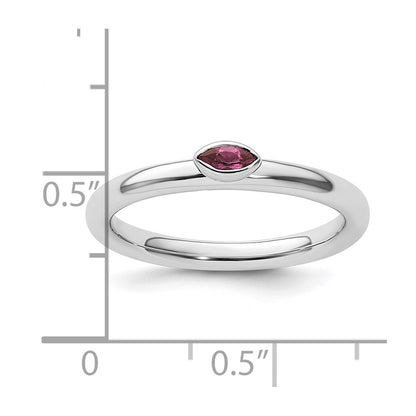 Sterling Silver Stackable Expressions Pink Tourmaline Ring