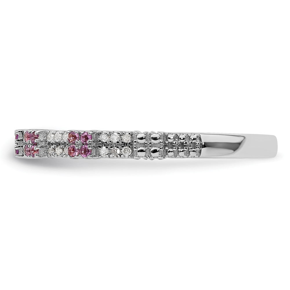 Sterling Silver Stackable Expressions Amethyst & Diamond Ring