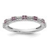 Sterling Silver Stackable Expressions Amethyst & Diamond Ring