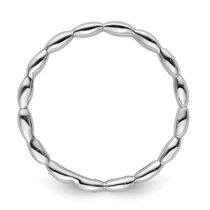 Sterling Silver Stackable Expressions Rhodium Rice Ring