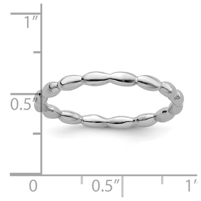 Sterling Silver Stackable Expressions Rhodium Rice Ring