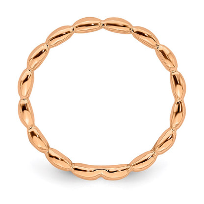 Sterling Silver Stackable Expressions Pink-plated Rice Ring