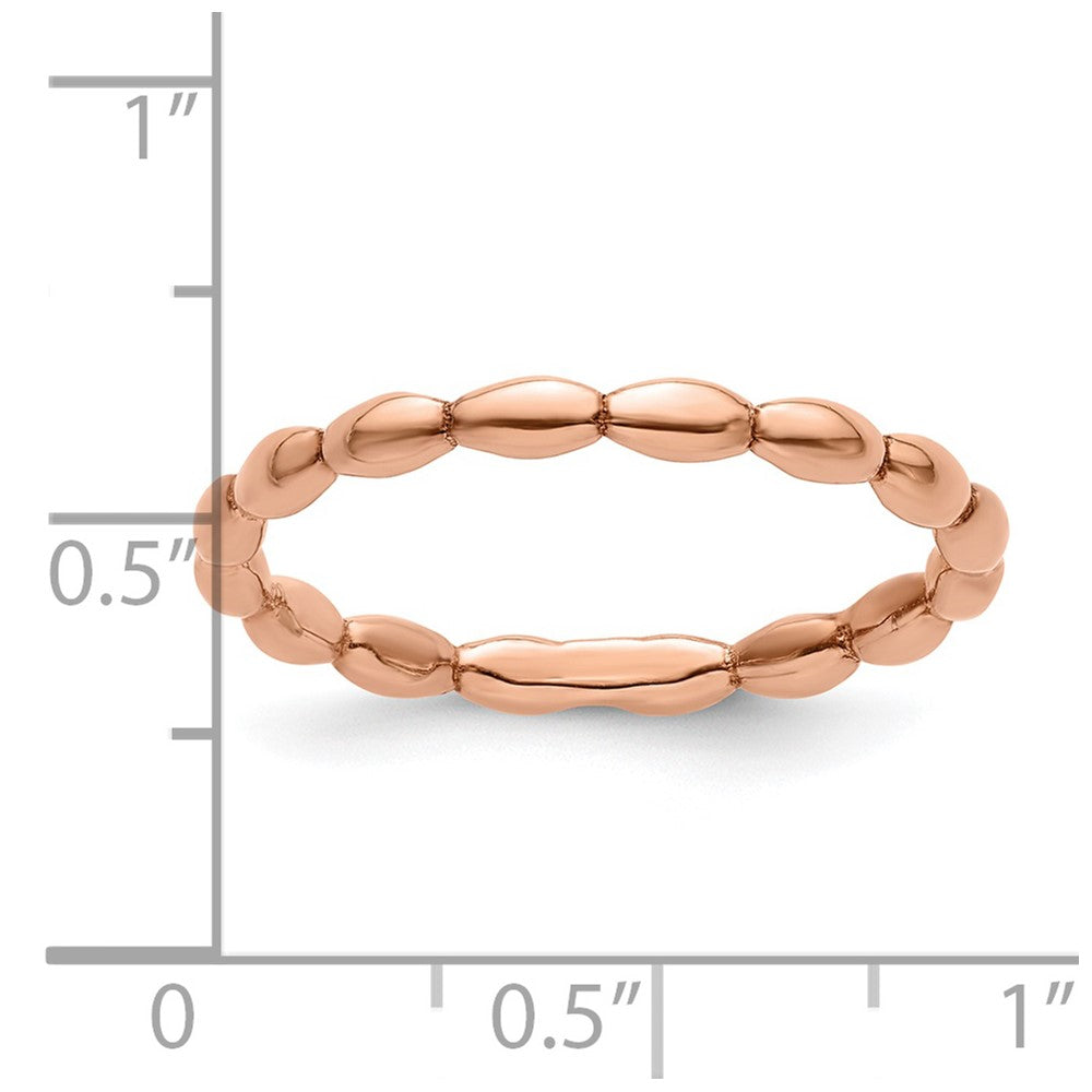 Sterling Silver Stackable Expressions Pink-plated Rice Ring