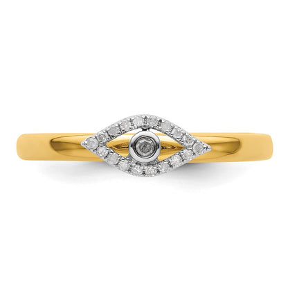 Sterling Silver Stackable Expressions Evil Eye Diamond Ring