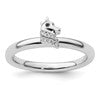 Sterling Silver Stackable Expressions Unicorn Diamond Ring