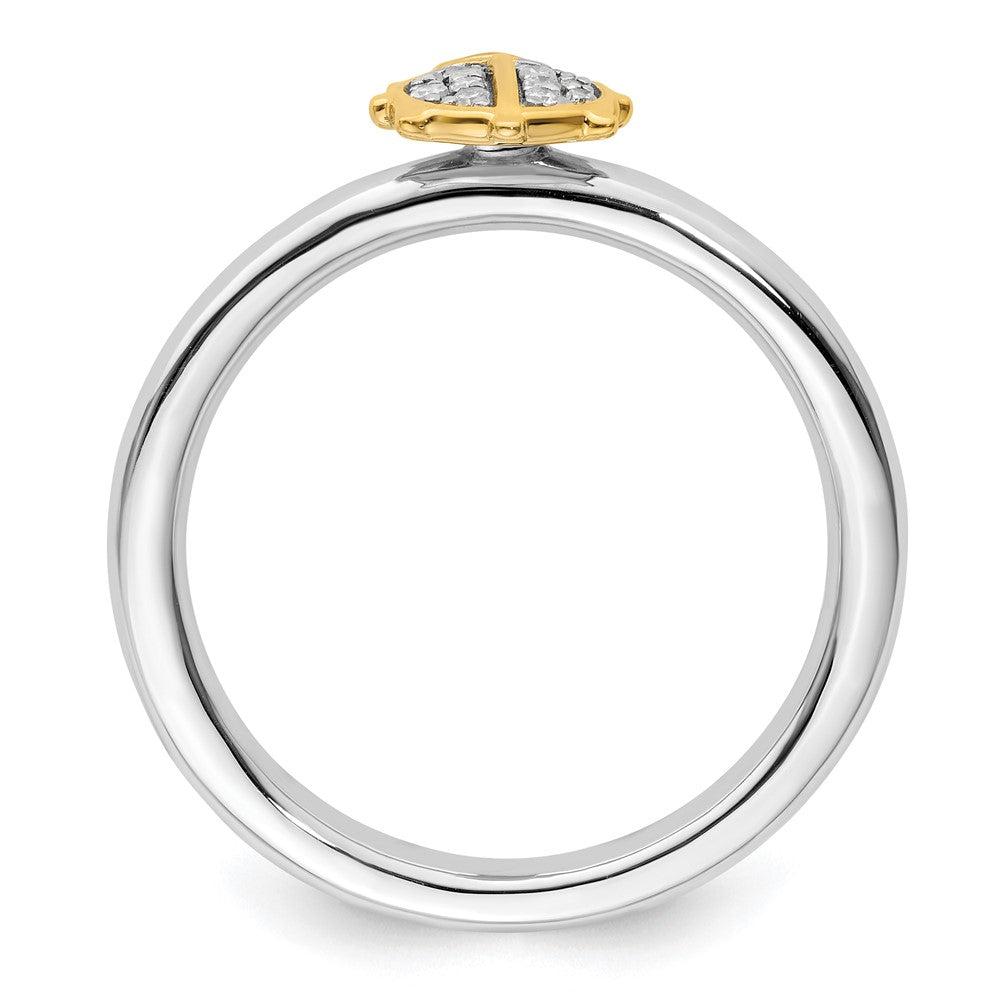 Sterling Silver Stackable Expressions Gold-Plated Ladybug Dia. Ring