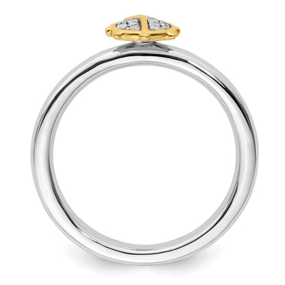 Sterling Silver Stackable Expressions Gold-Plated Ladybug Dia. Ring