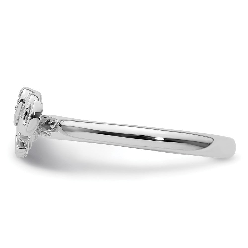 Sterling Silver Stackable Expressions Elephant Diamond Ring
