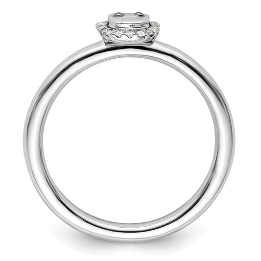 Sterling Silver Stackable Expressions Cat Diamond Ring