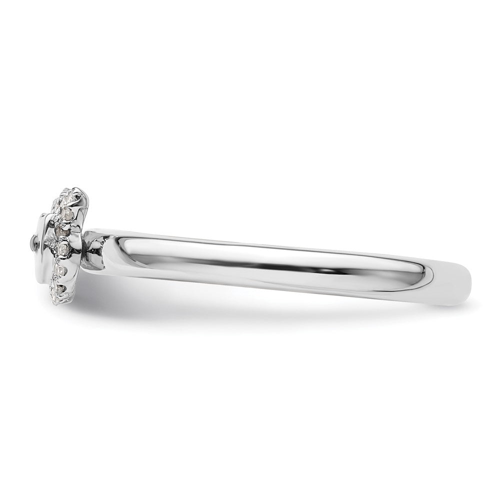 Sterling Silver Stackable Expressions Cat Diamond Ring