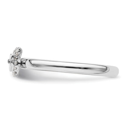 Sterling Silver Stackable Expressions Cat Diamond Ring
