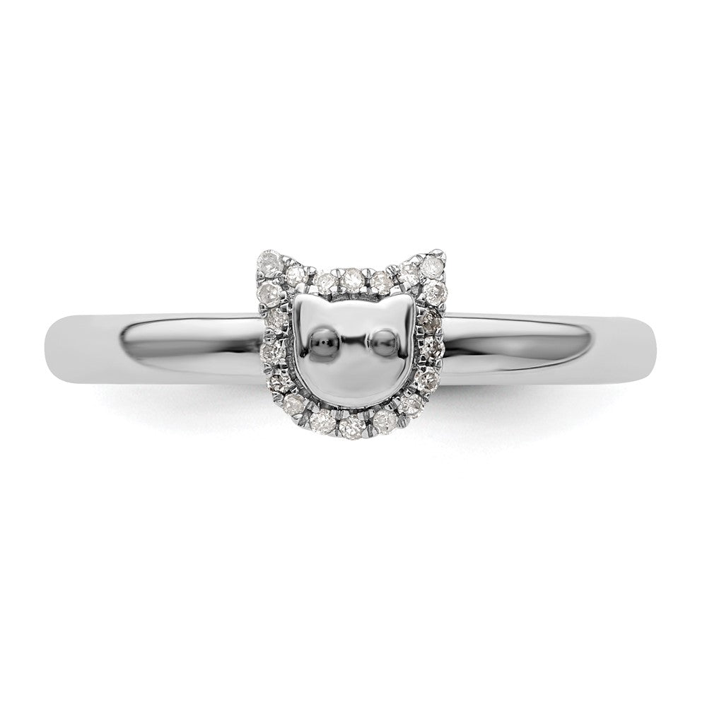 Sterling Silver Stackable Expressions Cat Diamond Ring