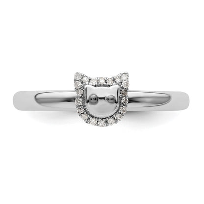 Sterling Silver Stackable Expressions Cat Diamond Ring