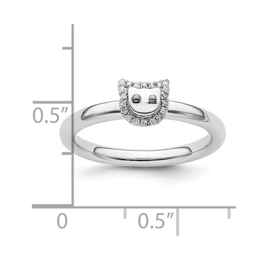 Sterling Silver Stackable Expressions Cat Diamond Ring
