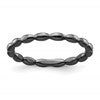 Sterling Silver Stackable Expressions Black-plated Rice Ring