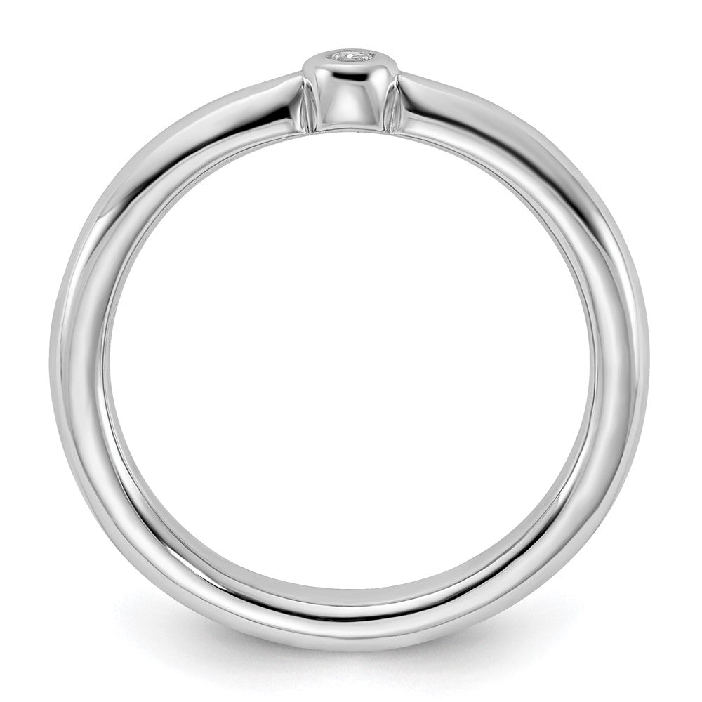 Sterling Silver Stackable Expressions Rhodium-plated CZ Ring